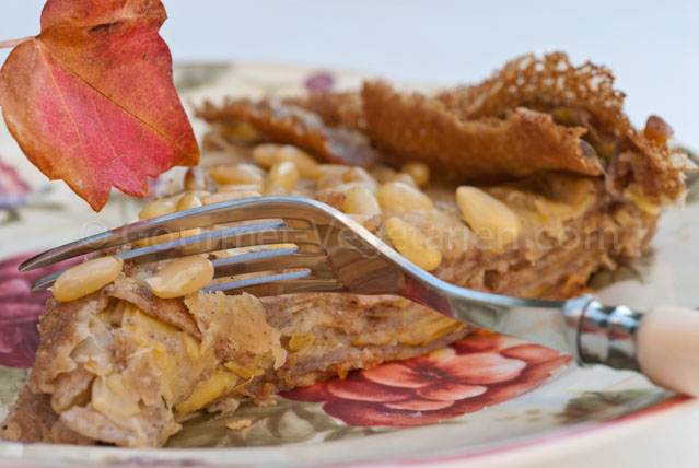 Crêpes sarrasin poireaux assiette Crêpes sarrasin poireaux assiette