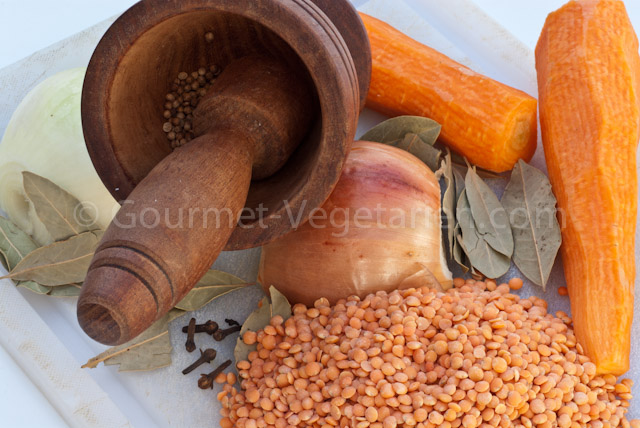 Ingredients Dhal de lentilles
